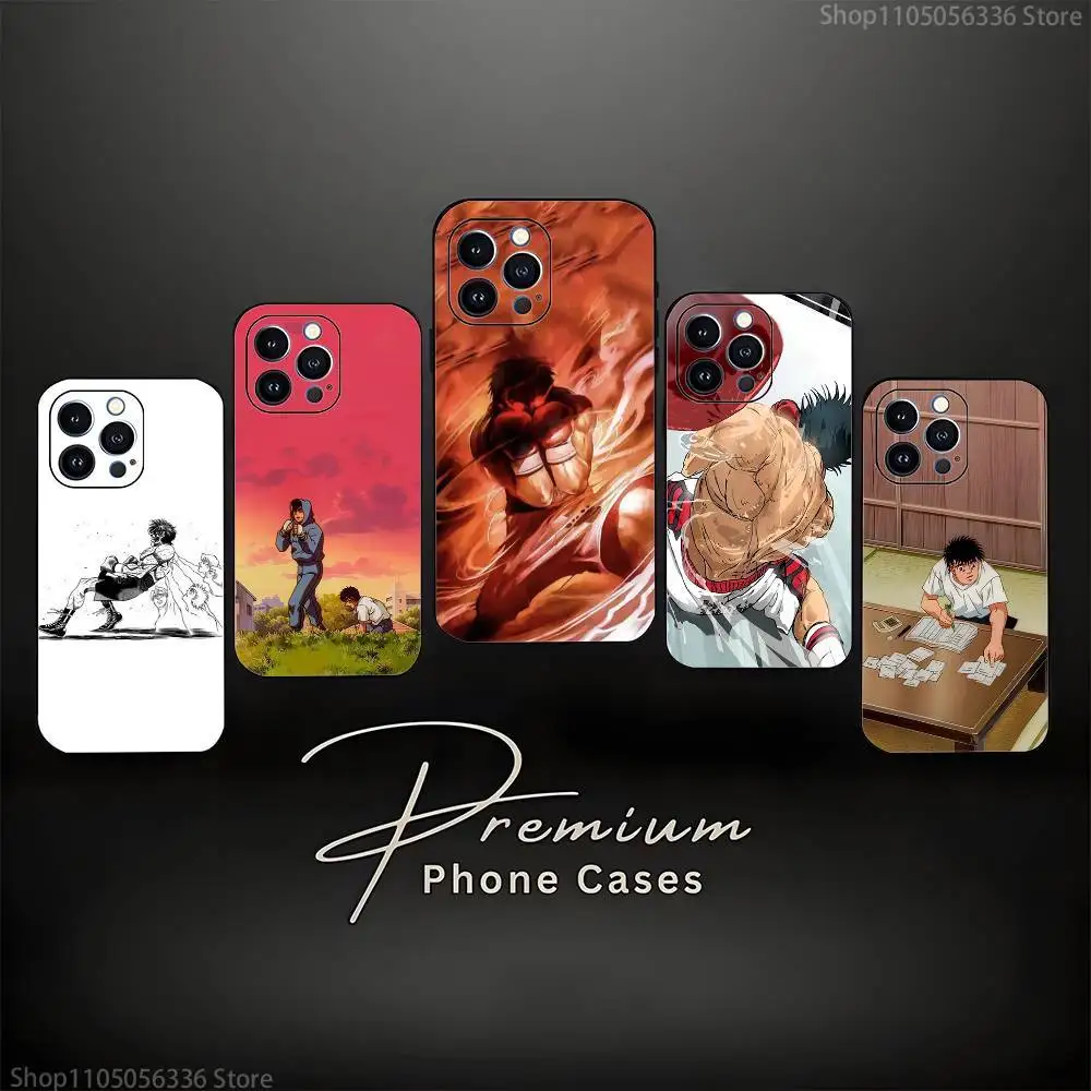 

Boxing H-Hajime no Ippo Phone Case For iPhone 16,15,14,13,12,11 Plus,Pro Max,XS,X,XR,SE,Mini,8,7,Soft Silicone Black Cover