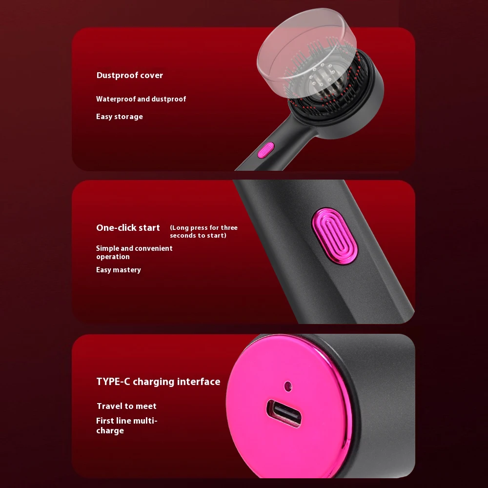 Elektrische Vibration Massage Kamm Rot Licht Kopfhaut Follikel Kamm Kopf Akupunktur Punkte Öl Massager Anti-haarausfall Gerät – Detail 9