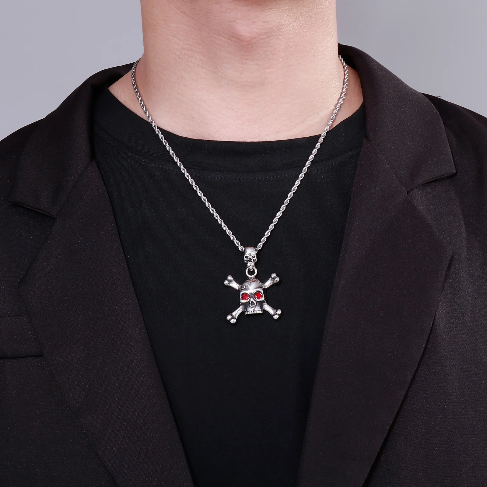 Fongten kalung tengkorak mata - Men Accessories Singapore ulasan dan harga