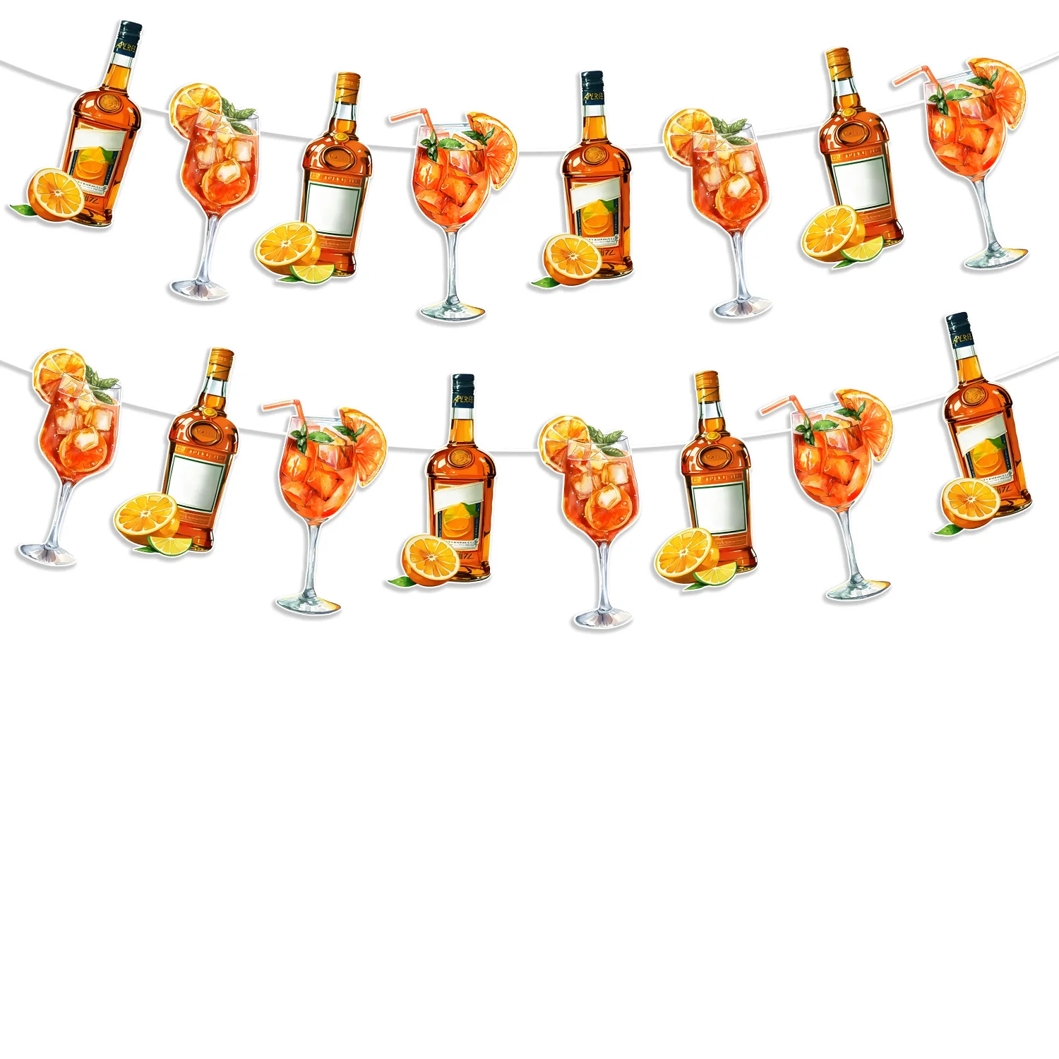 Guirnalda Decorativa para Fiesta de Cumpleaños con Temática de Botella de Vino Cítrico y Naranja, Decoración para Fiesta de Cóctel Aperol Spritz para Celebraciones de Cumpleaños