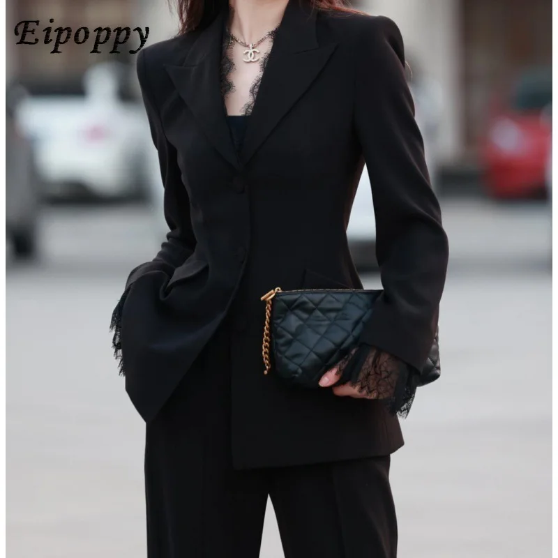 Spring and Autumn Suit Jacket Business Women\'s Clothing Suit Elegant Slim Fit Slimming Flared Trousers Two-Piece Suit