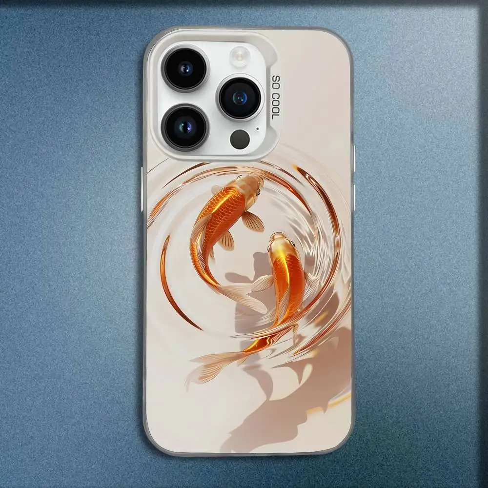 حافظة هاتف K-Koi G-Goldfish لهاتف iPhone 17,16,15,14,13,12,11,Pro,Max,Plus,E,SE4,Air,Mini White IMD Box
