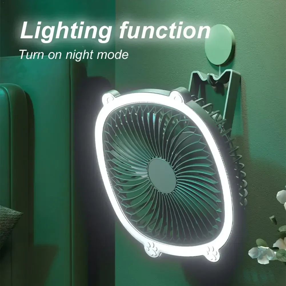 Desktop Night Light, Fan, Wall Mounted Light, Household Bedroom Mini Fan, High Wind Power, Long Endurance, Silent Fan Light