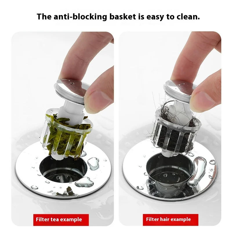 Basin Pop-up Drain Filter Universal Kitchen Bathtub Stopper Block Proof Shower Plug Filter Hand Wash Basin Hair Sink Strainer