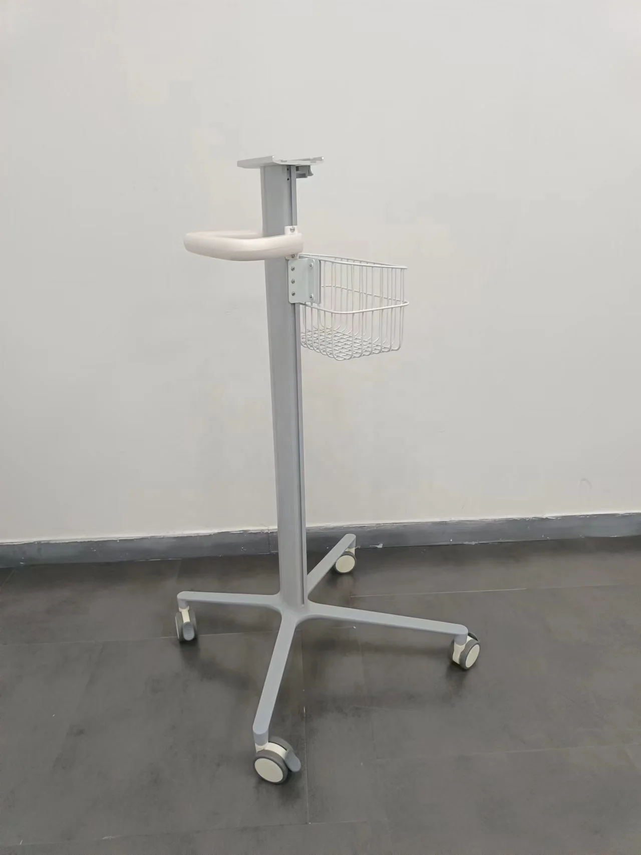 New medical ECG vital signs monitor cart cheap mobile stainless steel monitor trolley