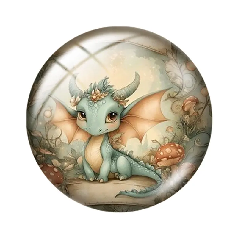 Baby Dragon 12/18/20/25mm Glass Cabochon Bracelet Pendant Rings for Jewelry Demo Earrings Back Making Findings view 5