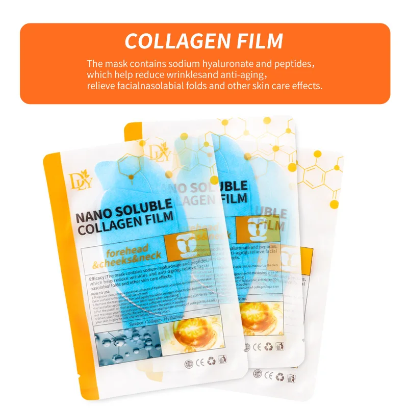 Collagen Film Paper Soluble Facial Mask Cloth Anti-Aging Soluble Water Face Filler Full Collagen Fiming Lifting Face Skin Care