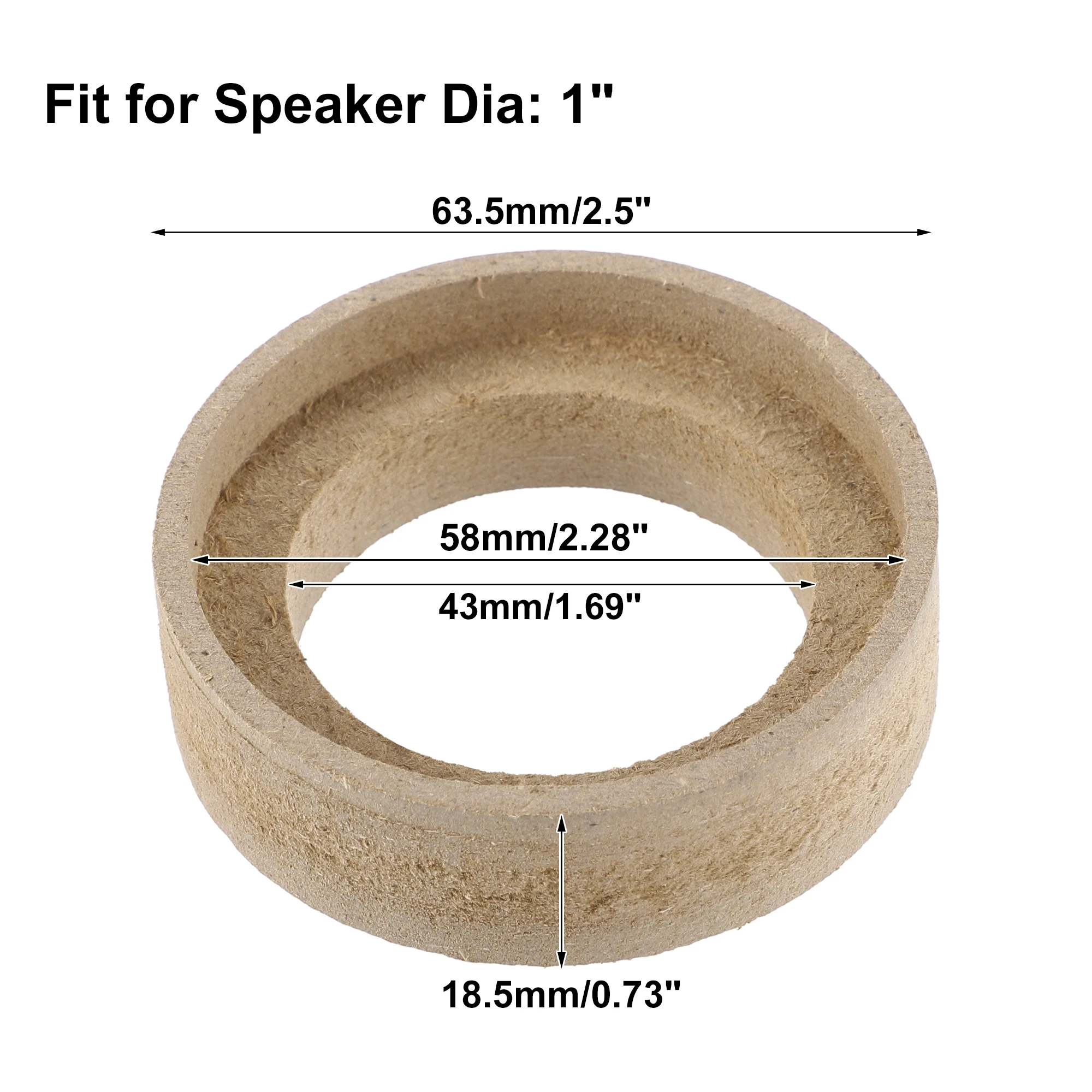X Autohaux 4 Pcs 1 Inch 1.5 Inch 2 Inch 3 Inch 3.5 Inch 4 Inch 6.5 Inch Speaker Subwoofer Mounting Spacer Rings Solid Wood Beige