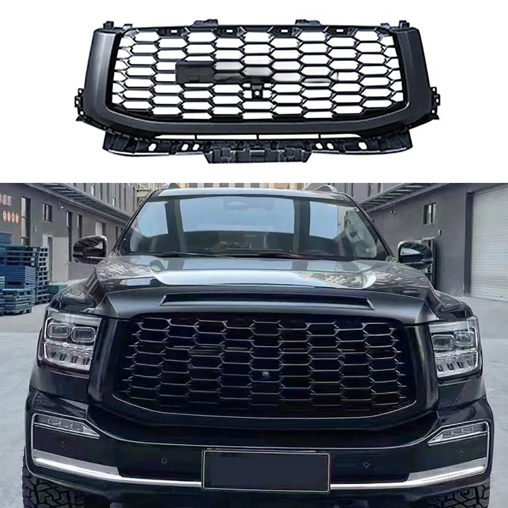 Car front honeycomb grille fit for great wall TANK 500 Tank 500 front bumper with led light racing mesh cover auto partt