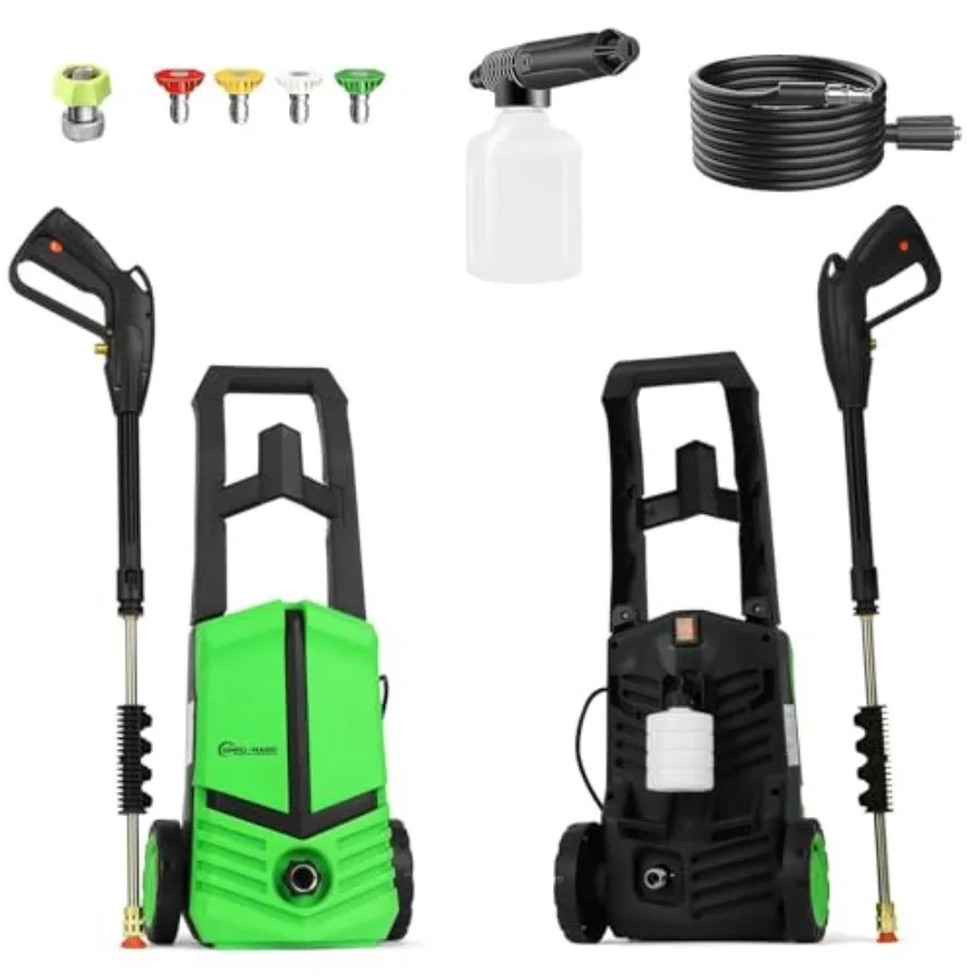 

Electric Pressure Washer Kit for cars/fences/patios: PVC hose, black/grey, 2750 PSI/1.95 GPM, GFCI plug, 35-ft cable, 20-ft hos