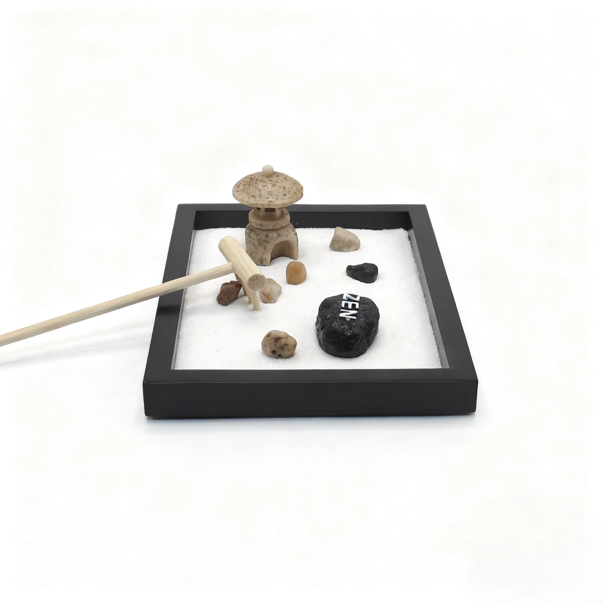Mini Japanese Zen Garden Kit Premium Resin Desktop Zen Garden Home Office Meditation Decor Wholesale Gift Set
