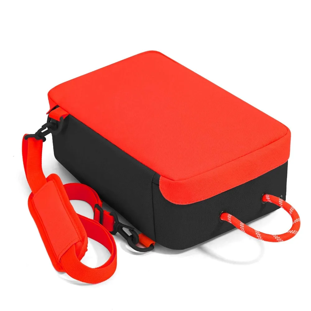

Handheld Portable Shoe Bag Single Shoulder Breathable Football Shoe Pouch Double Zipper Cuboid Shape Travel Shoes Organizer