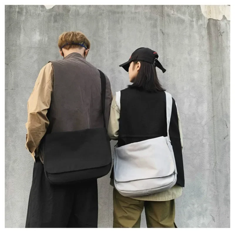 Japanese Canvas Shoulder Crossbody Bag for Women 2023 Cotton Cloth Men Student Satchels Unisex Cross Large Woman Messenger Bags