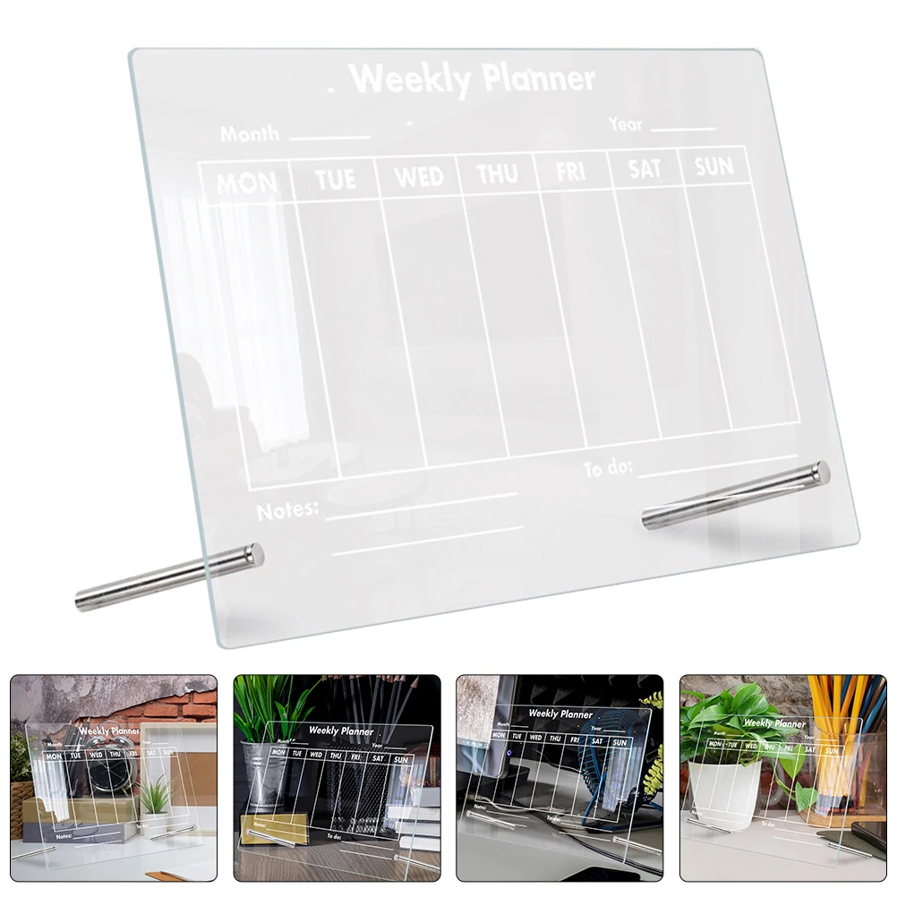 

1 Set Transparent Acrylic Writing Modern Memo Message For Home Office Multi-Functional Erasable Note Board Desktop Decoration