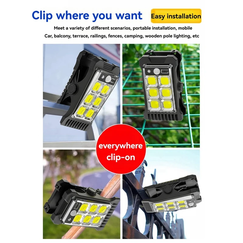 Solar Charging Garden Clamp Light Garden Clamp Light Solar Motion Sensor Light Waterproof Sensor Light