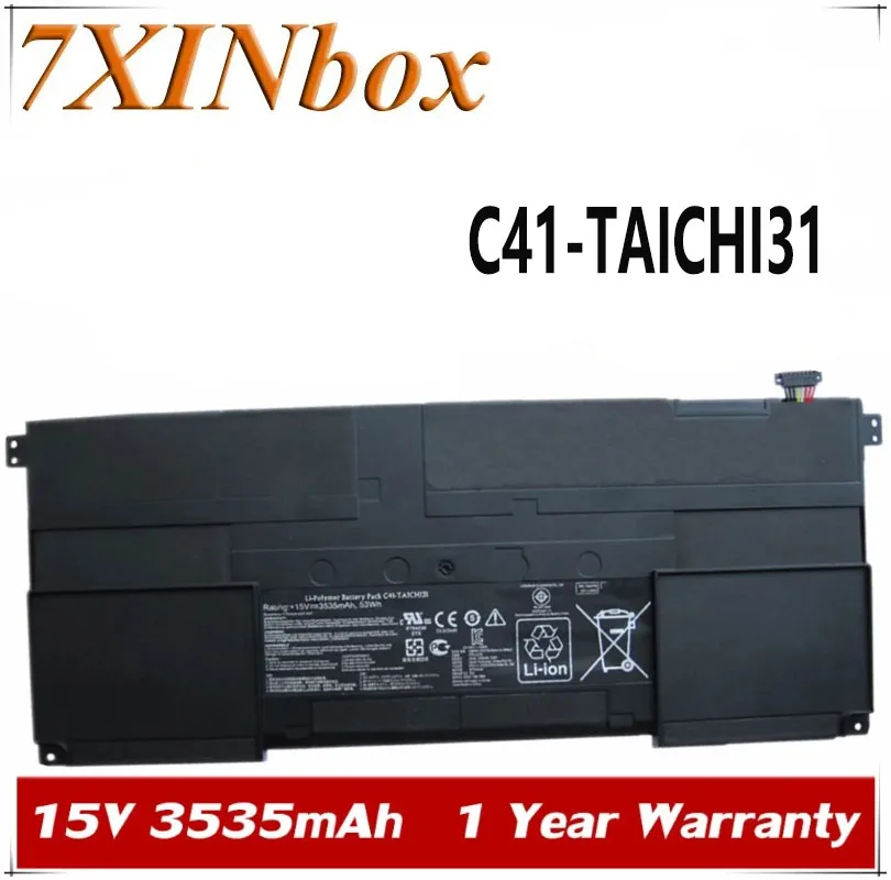 

7XINbox 15V 3535mAh Original C41-TAICHI31 Laptop Battery For ASUS Ultrabook TAICHI31 TAICHI 31 90NB0081-S00030