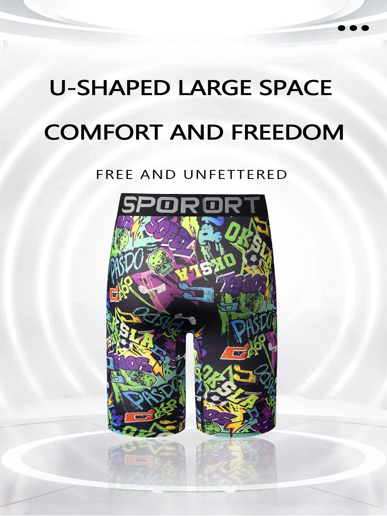New single pack men's underwear long unique graffiti printing comfortable and stylish men's charm boxer shorts