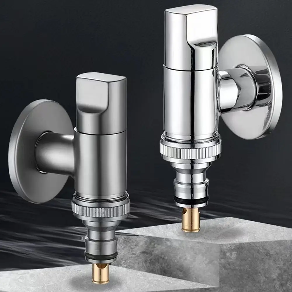 Metal Washing Machine Faucet Valve One Into One Out Dual Control Wall Mounted Faucet Automatic Water Stop Valve Multi-function