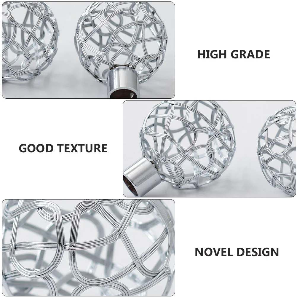 2 قطعة قضيب ستارة حديدي قوي نهاية ديكور منزلي إبداعي تصميم بسيط أبيض لغرفة المعيشة وغرفة النوم نهاية قضيب الستارة