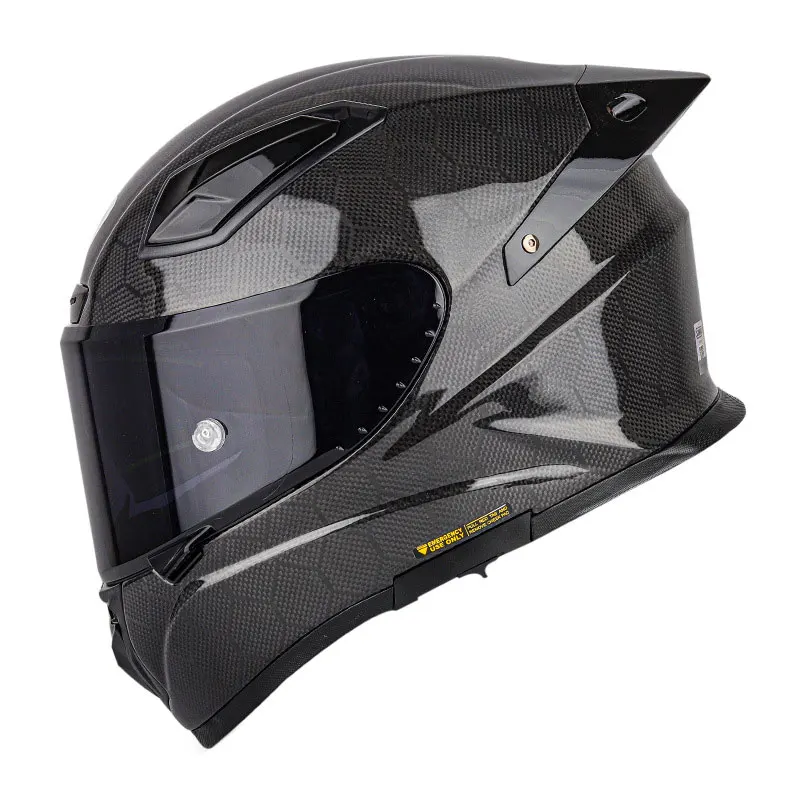 Factory Wholesale New Carbon Fiber Full Face Helmet with Sun Protection Safety Motorcycle Full Helmet 12K Forged  Approved