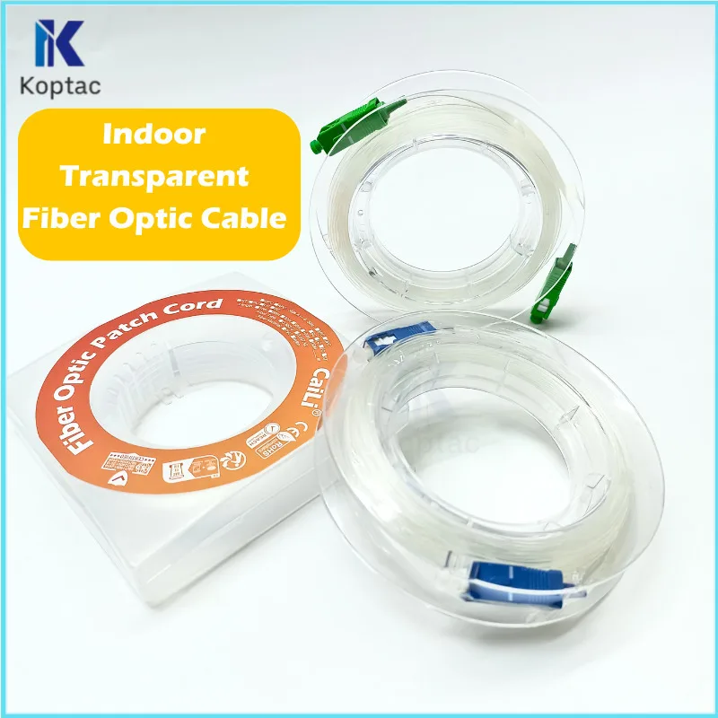 Indoor Transparent Fiber Optic Cable SC APC/UPC G657A2 Invisible Singlemode Single Core Fiber Jumper Household Extension line