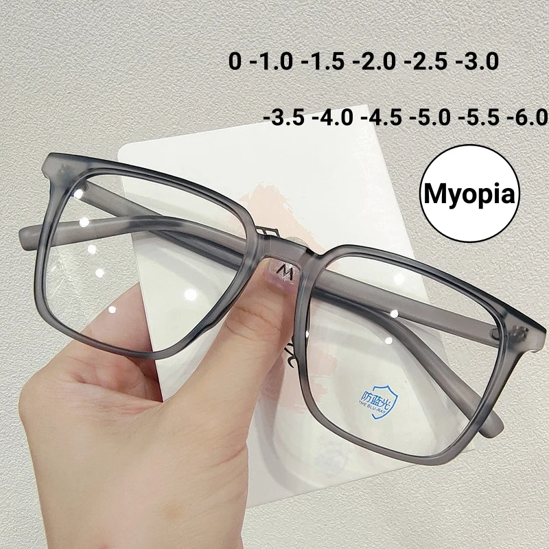 

Vintage Myopia Glasses for Women Men Transparent Square Frame Nearsighted Prescription Eyewear Computer Eyeglasses Diopter