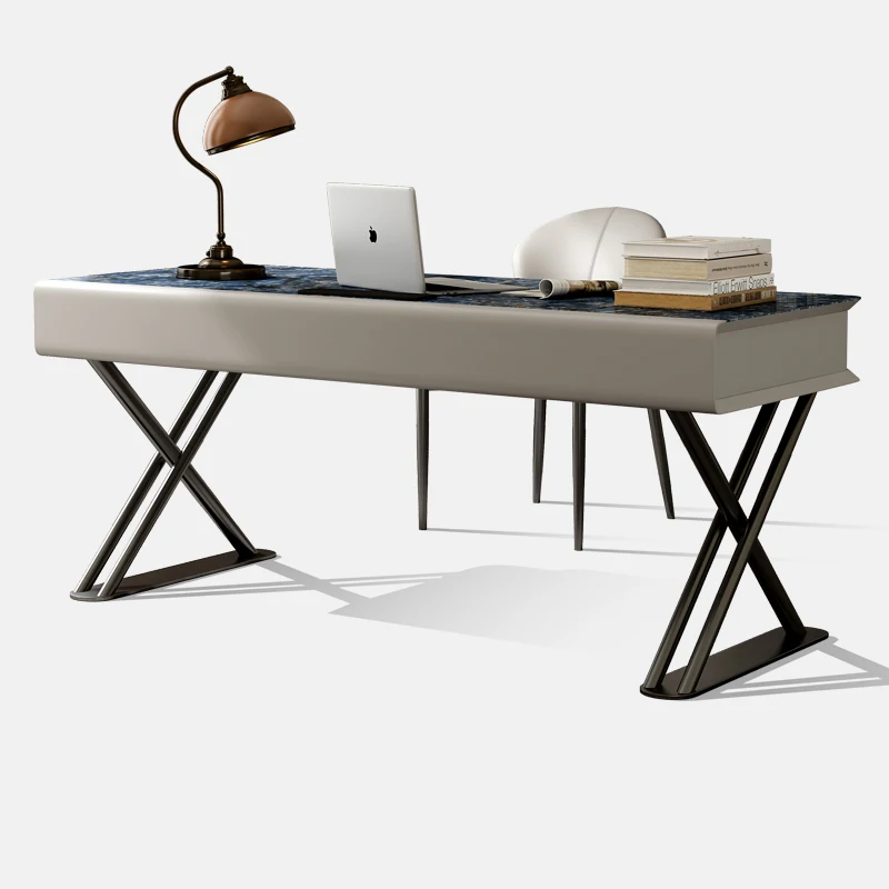 

Легкая роскошь, элитный роскошный каменный стол, современная и простая вилла, домашний кабинет, письменный стол