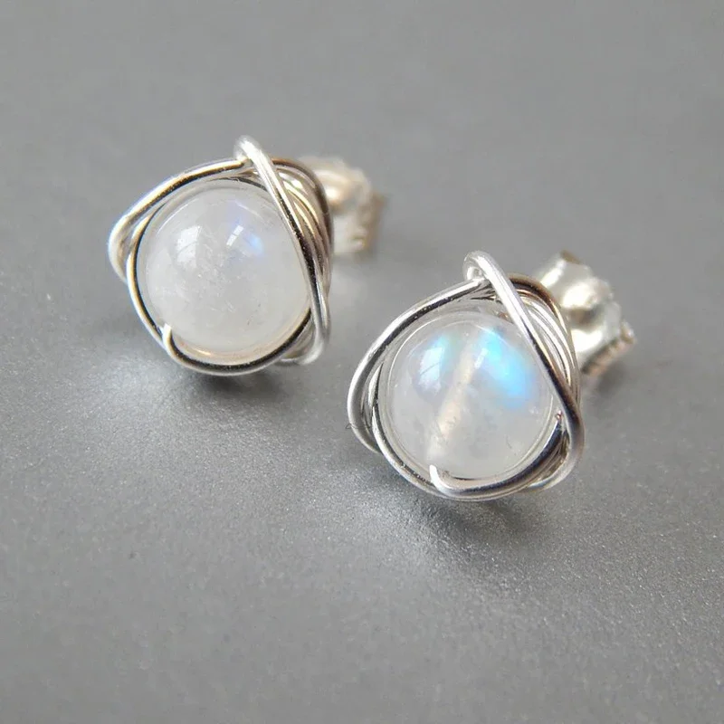 Fashion 925 Silver Needle Moonlight Opal Tears Earrings Gift Pendientes Oorbellen Boucle D'oreille Femmes Wedding Gift