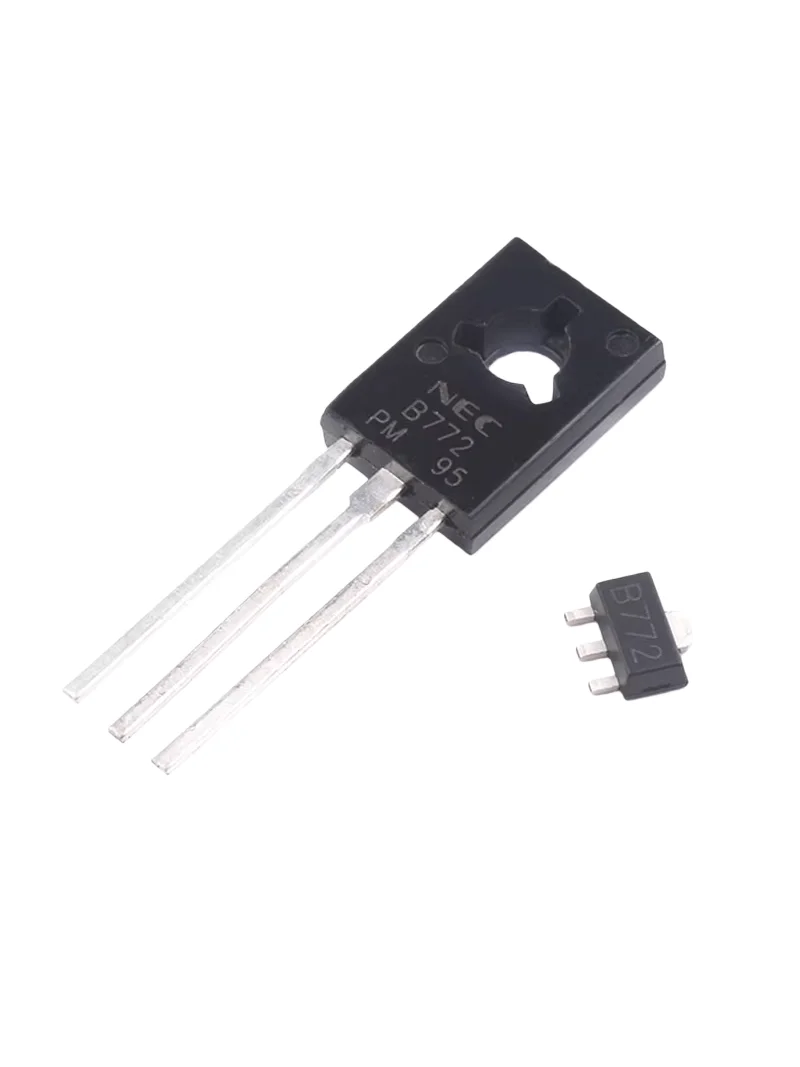 100pcs Direct Insertion/SMT B772 2SB772 TO-126/SOT-89 Package 3A/40V PNP Power Transistor
