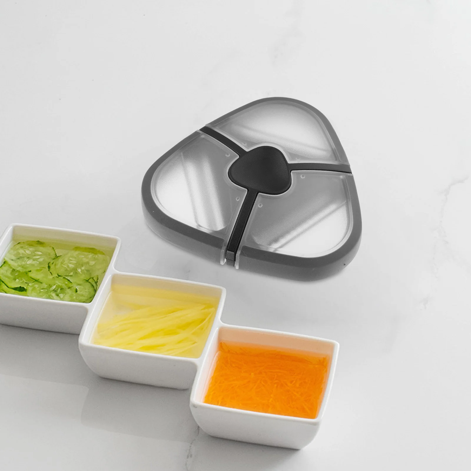 

Triangle Peeler Grater Slicer Multifunctional Vegetable Fruit Shredder Kitchen Tool Stainless Steel Blade Space Saving Ergonomic