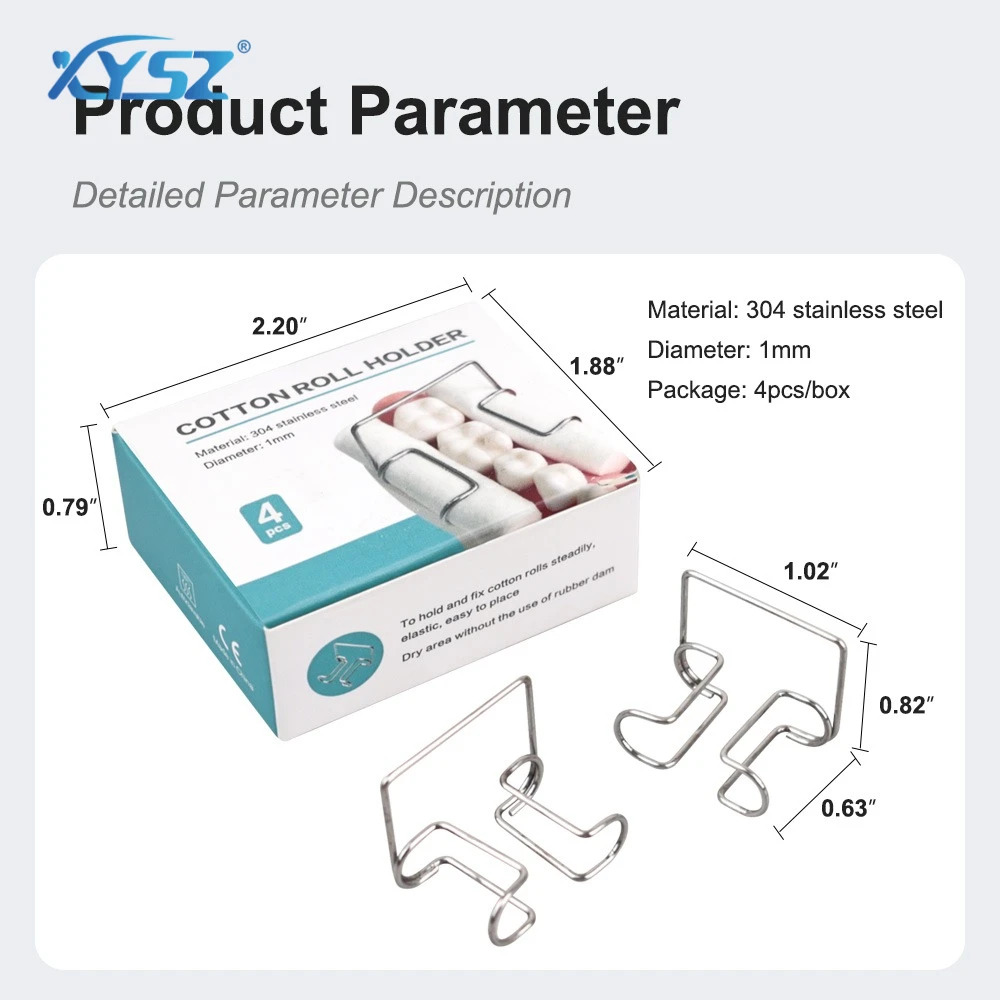 XYSZ 20Pcs=5Boxes Dental Cotton Roll Clip Stainless Steel Cotton Roll Holder Clip Autoclavable Dentistry Orthodontic Lab Tool