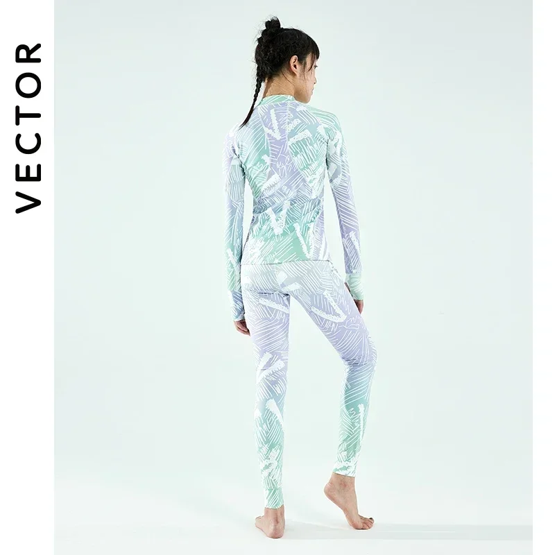 VECTOR-Sous-vêtements thermiques en microcarence ultra doux pour femme, ensemble de couches de base à séchage rapide, caleçons longs souriants, vêtements d'hiver, pantalons plus