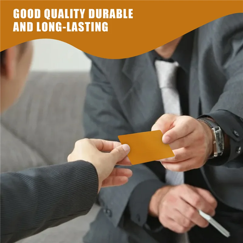 

Professional 10Pcs/Set 0.8Mm Thickness Metal Business Cards Diy Engraving DIY Card Office Supplies Blank Laser Blanks For Engrav