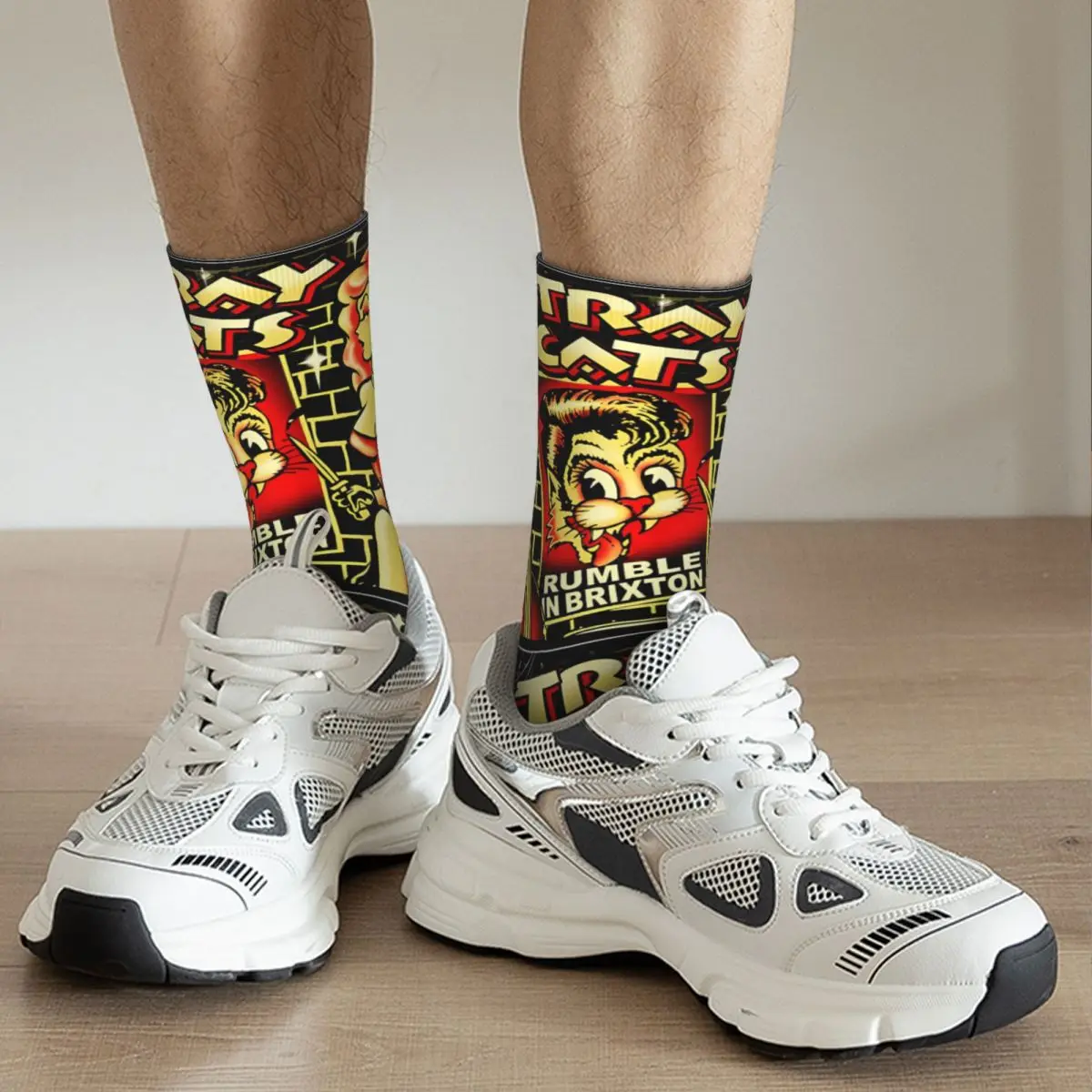 Stray Cats Brian Setzer Socks Vintage Music Band Harajuku Stockings Autumn Non-Slip Men Socks Breathable Graphic Climbing Socks