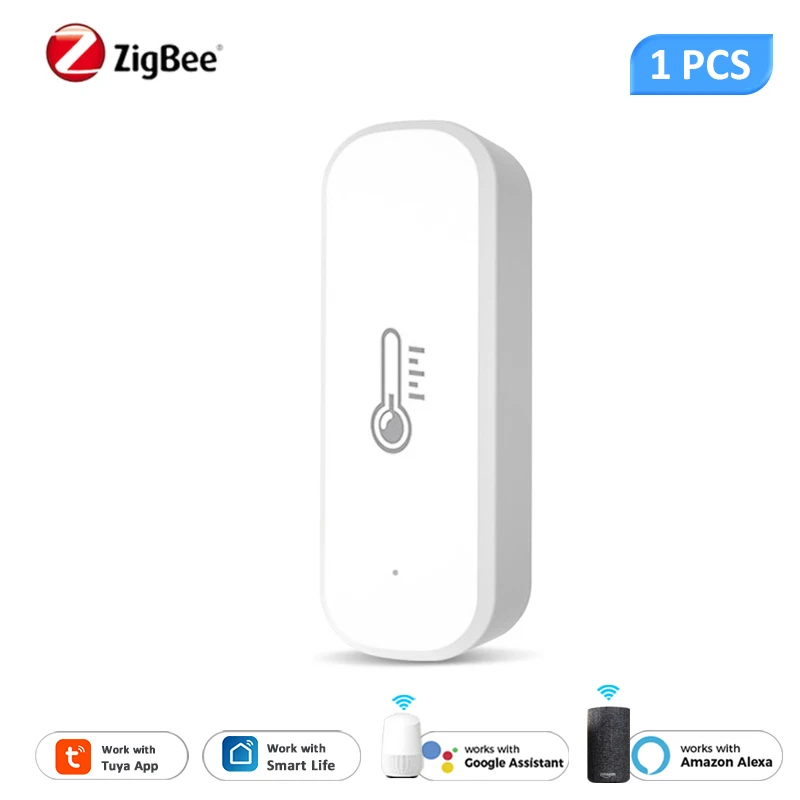 

Tuya Zigbee Smart Temperature And Humidity Sensor Smart Home APP Remote Monitor Support Voice Control Work With Alexa Google
