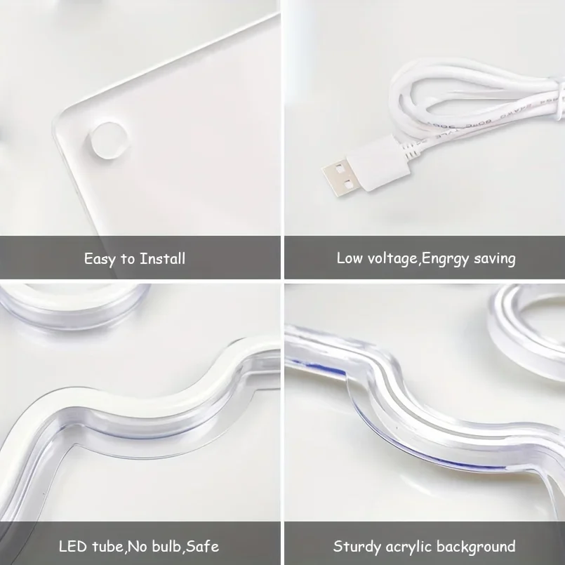 Halloween Ghost Neon Sign Luzes LED, Decorações de quartos, Quarto, Homem Caverna, Birthday Party, Home Decor, USB