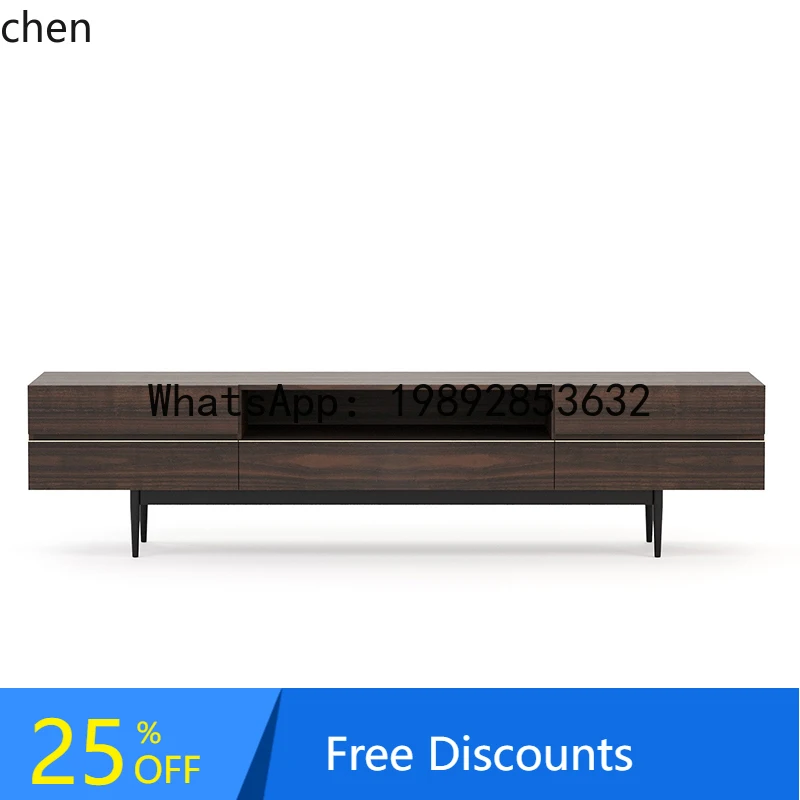 

new minimalist smoked TV cabinet modern minimalist living room home high-footed locker