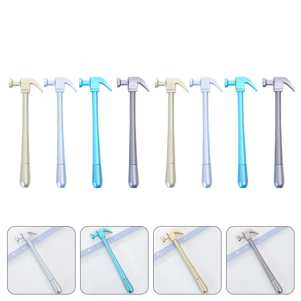 

8pcs Hammer Shape Gel 0.5Mm Fine Tip Student Sign Pens Anti-Skid Design Portable Use Claws Shaped Pens For Children