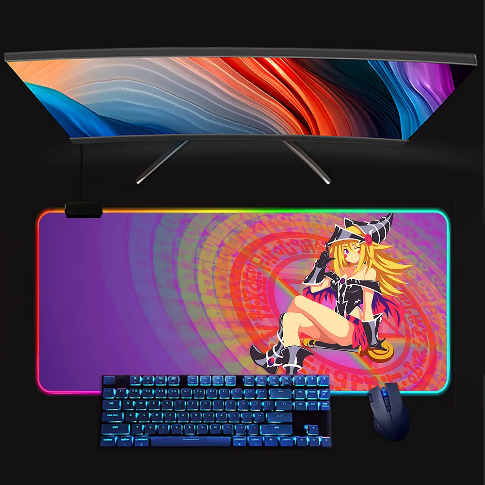 Gioco Yu Gi Oh RGB Pc Gamer tastiera Mouse Pad Mousepad LED incandescente Mouse Mats gomma Gaming Computer Mausepad