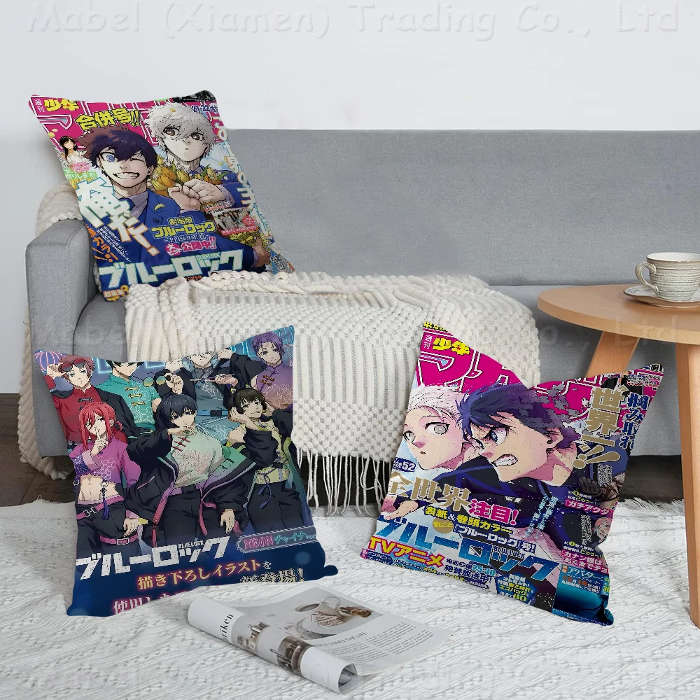 

Anime BLUE LOCK Isagi Yoichi 45*45cm Cushion Cover Pillow Cover Decor Pillowcase Home Pillowcase For Couch Pillow