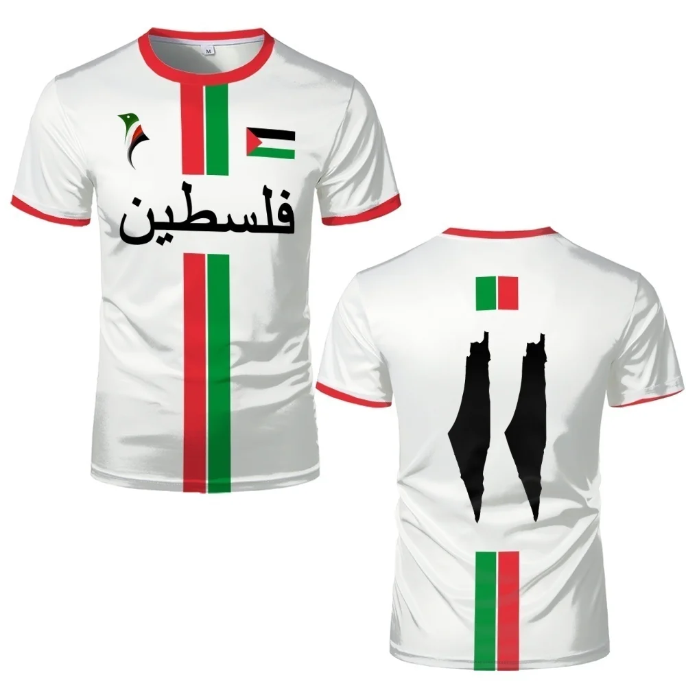Camiseta de manga corta con temática de Palestina, unisex, informal, para uso diario, cuello redondo, transpirable, diseño con estampado cultural para uso diario