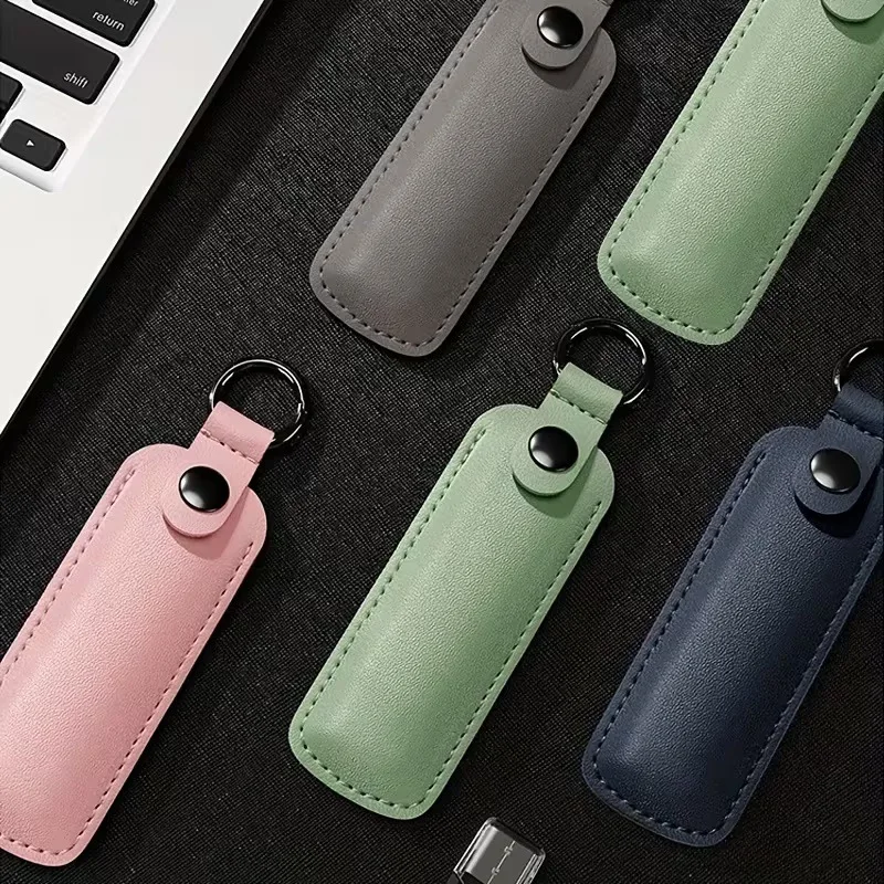 Portable PU Leather USB Flash Drive Protective Case Keyring Pendrive Storage Pouch Anti Lost U Disk Cover