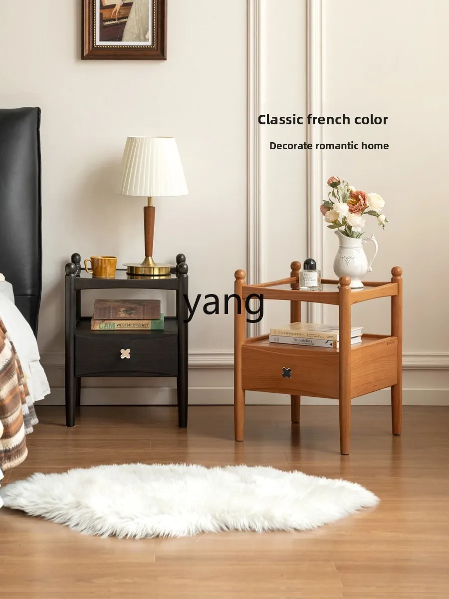 TGF طاولة بجانب السرير من الخشب الصلب، خزانة من خشب الكرز الفرنسي القديم لغرفة النوم، مضخة واحدة، خزانة واحدة #5