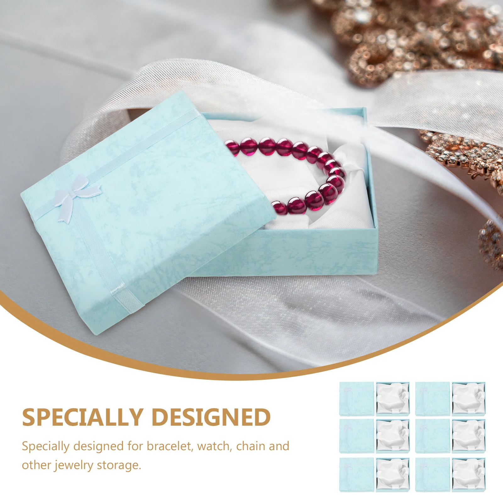 

6pcs Buddhist Prayer Bracelet Box Vintage Style Jewelry Storage Case Compact Sealing Lid For Watch Chain Gift Packaging Box