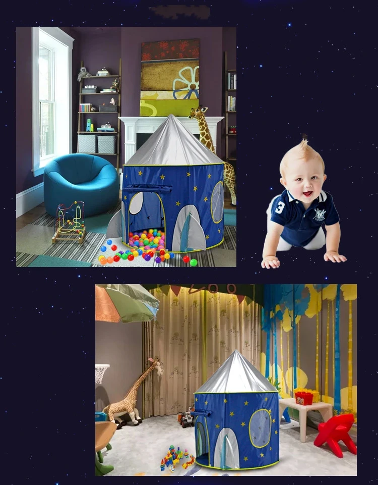 Rocket Sunshine-Tente de jeu pour enfants, maison de jeu, pliable, jouets pop-up, intérieur, extérieur, enfants, tout-petits garçon