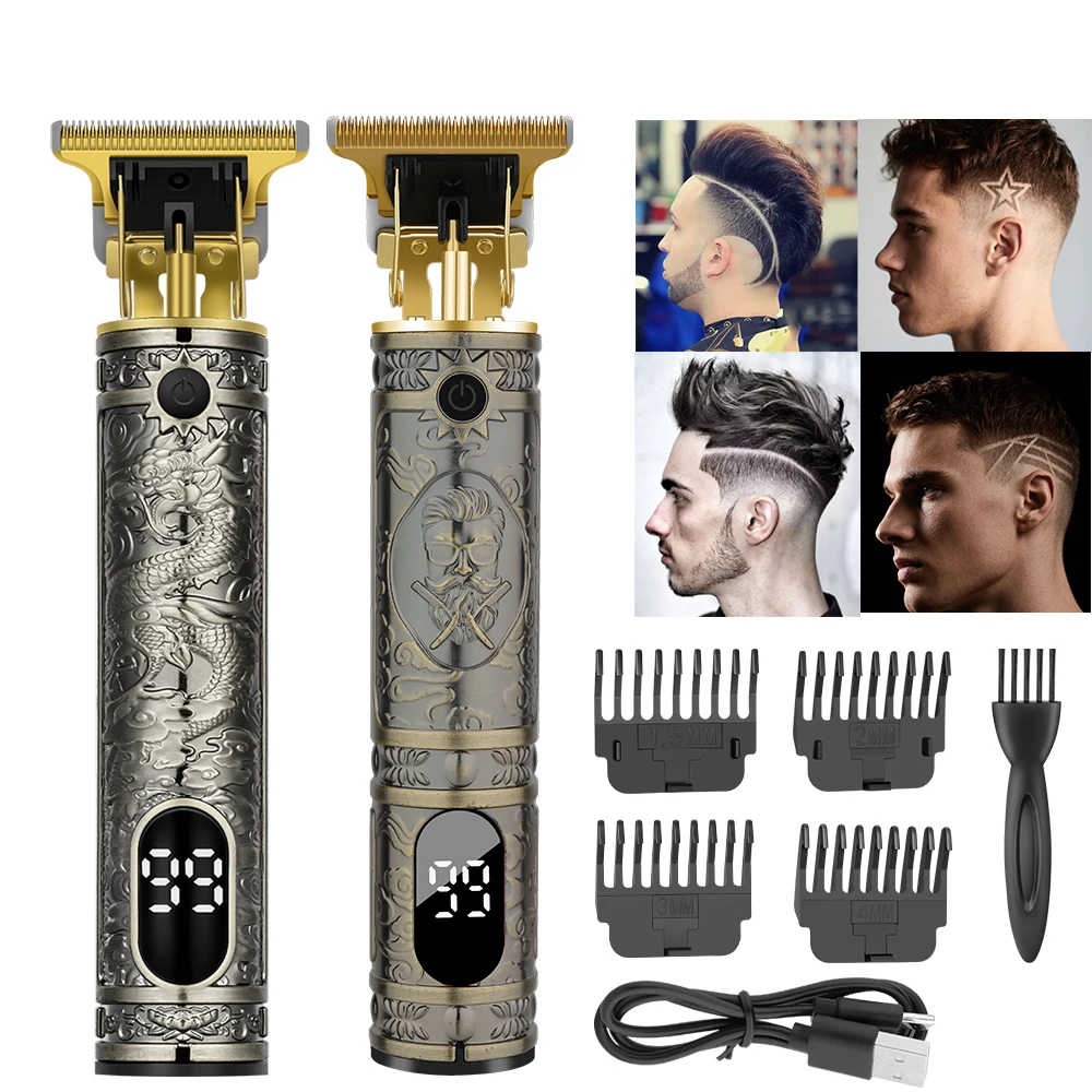 LQT Portable Hairdressing Clipper USB Fast Charging Approaching Zero Gapped Cutting Shaver Man Electric Grooming Kit
