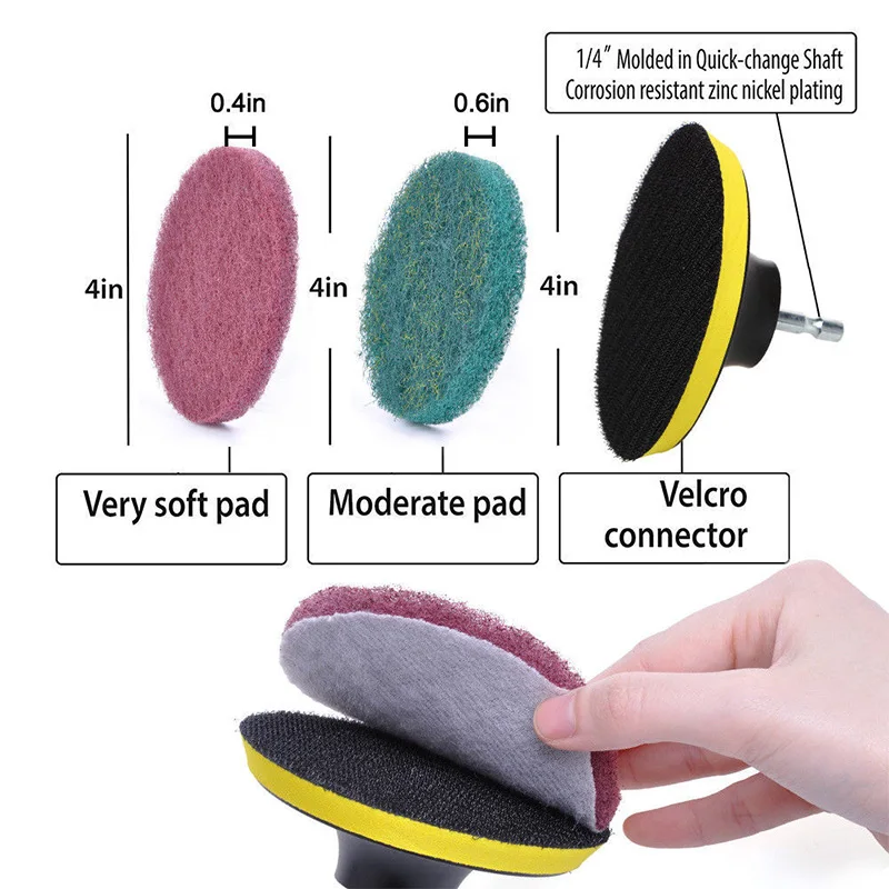 Set di accessori per spazzole per trapano elettrico spazzola per lavaggio elettrico lucidatrice per auto cucina bagno spazzola per la pulizia