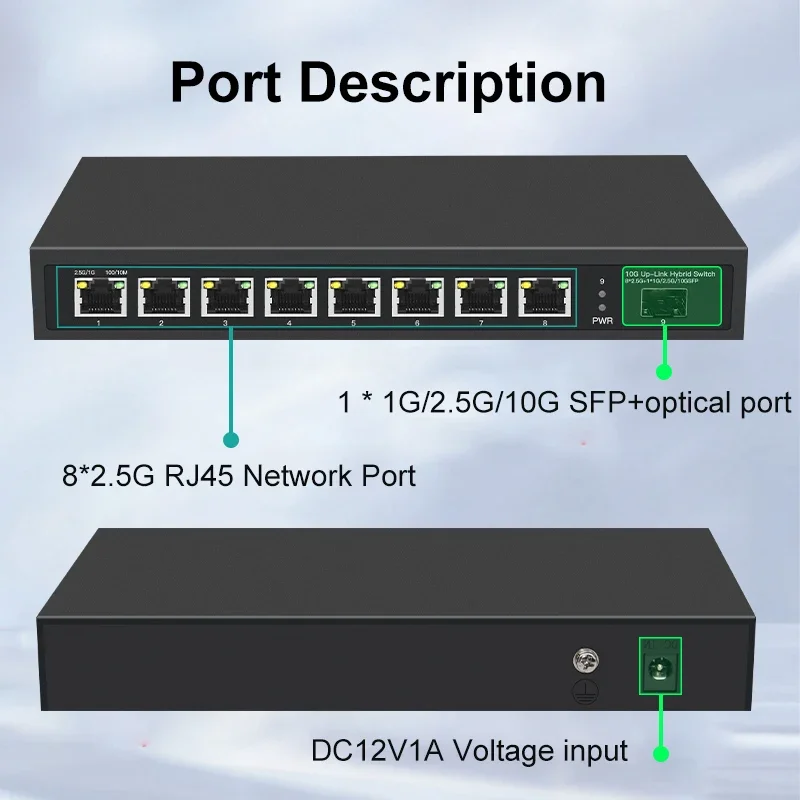 Коммутатор OMAY Ethernet с портом RJ45, 2,5 дюйма, 8 портов, 2,5 гб