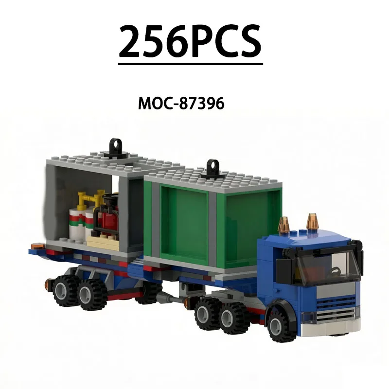 

MOC-87396 Building Block Truck and Trailer Model, 256 Pieces, Birthday Gift, Christmas and New Year Toy Gift
