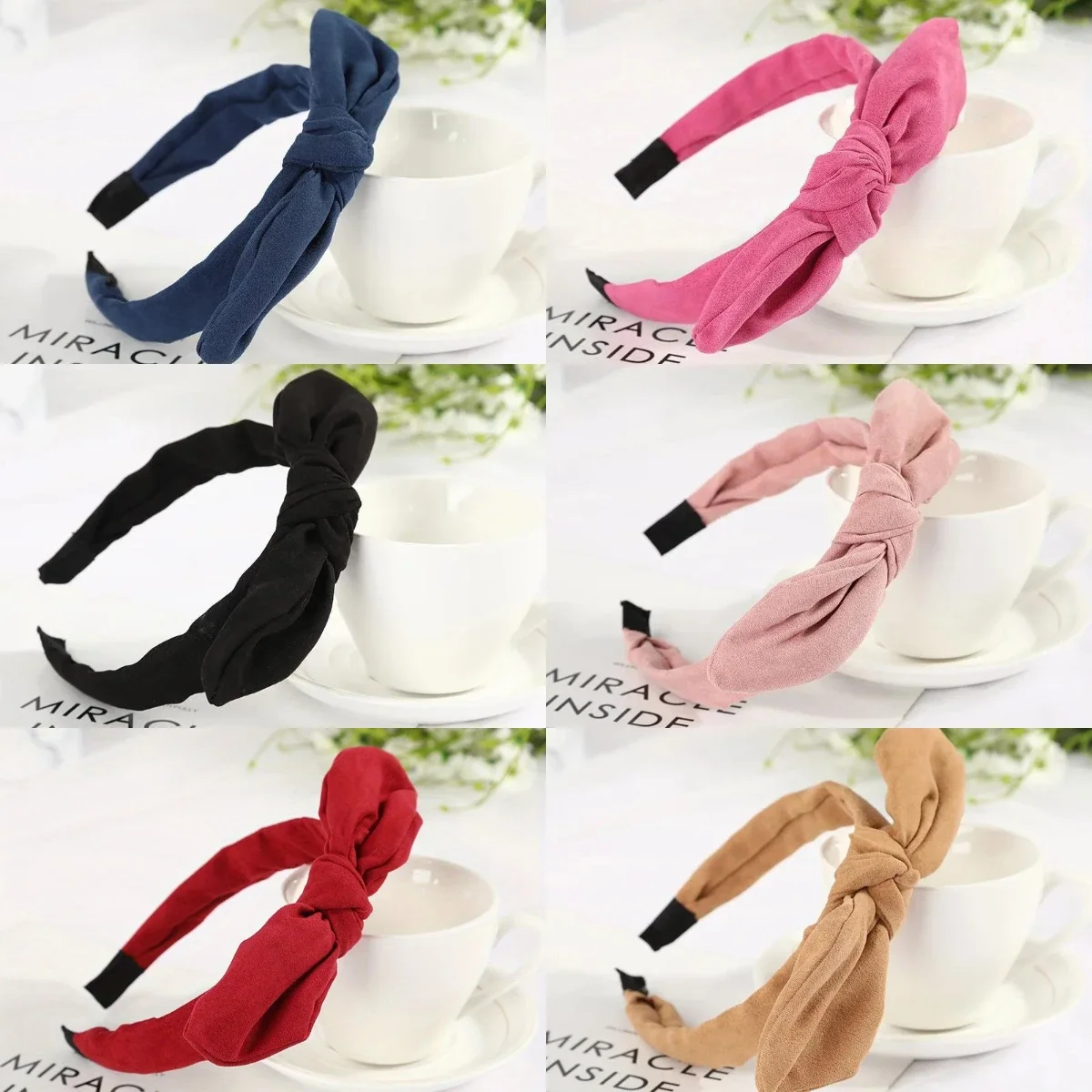 

Solid Fabric Bowknot Rabbit Ears Headbands Fashion Korean Ladies Cute Hairbands for Women Girls Hair Hoops Hair Accessories